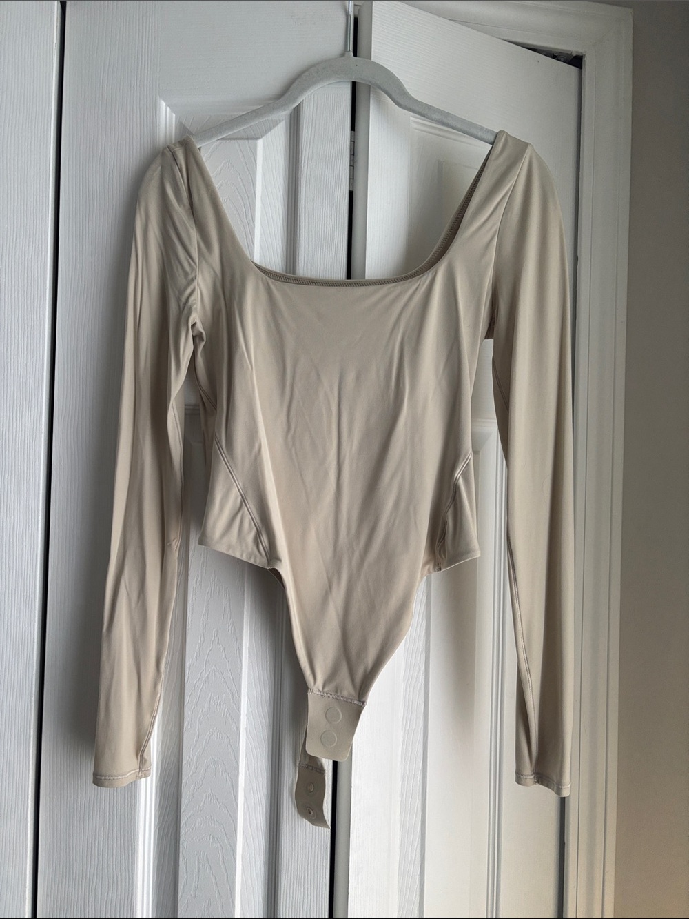lululemon athletica Long Sleeve Scoop Neck Bodysuit - Neutral Cream